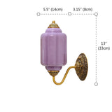 Vintage Shabby Chic Glass Steel Base Dimmable Wall Sconce #size