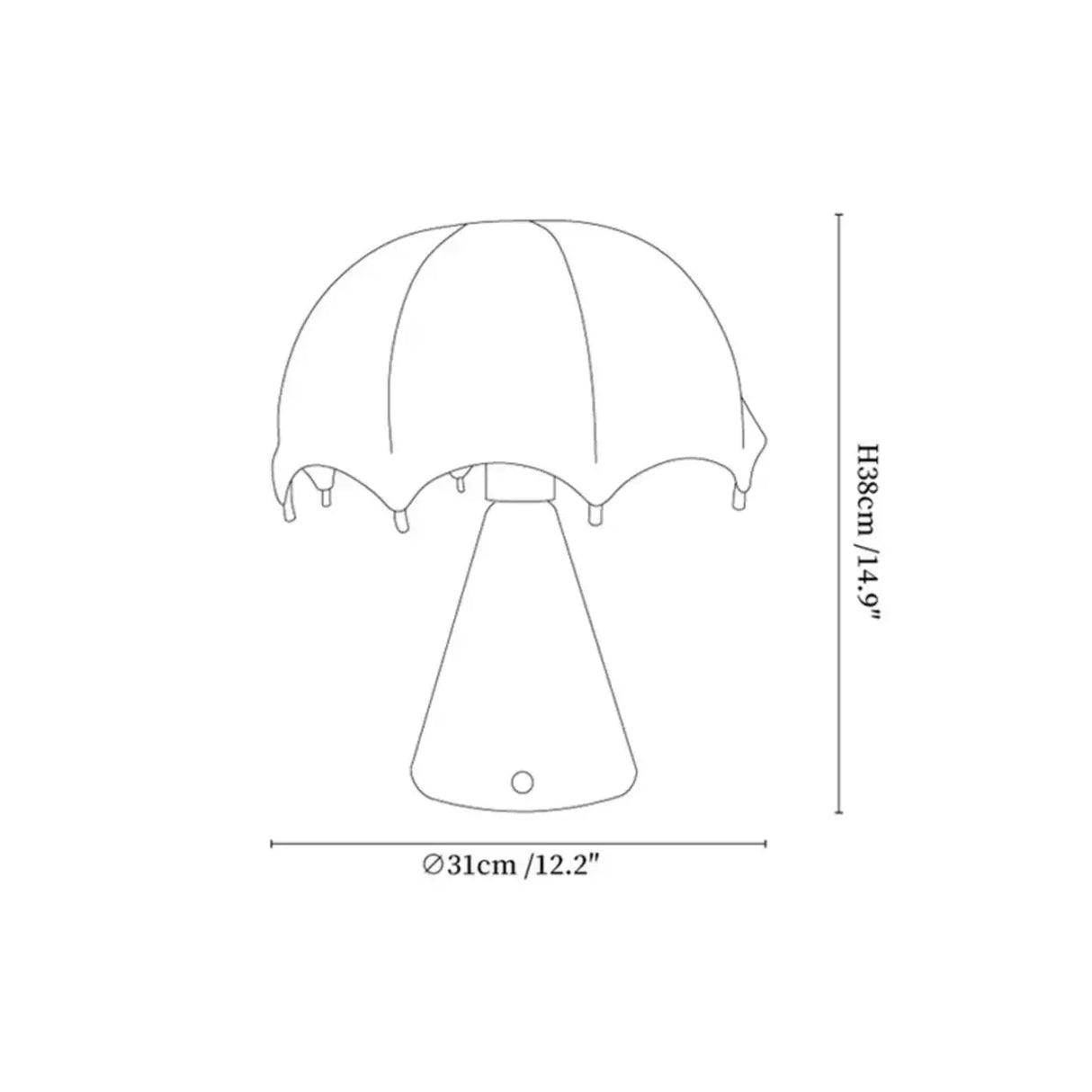 Vintage Silk Umbrella Wood Cone Integrated LED Table Lamp 