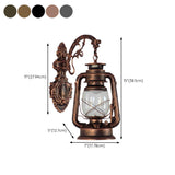 Vintage Silver Outdoor Lantern Waterproof Wall Sconce #size