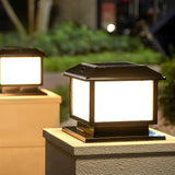 Vintage Simple Square Metal Outdoor Solar Garden Lamp Image - 12