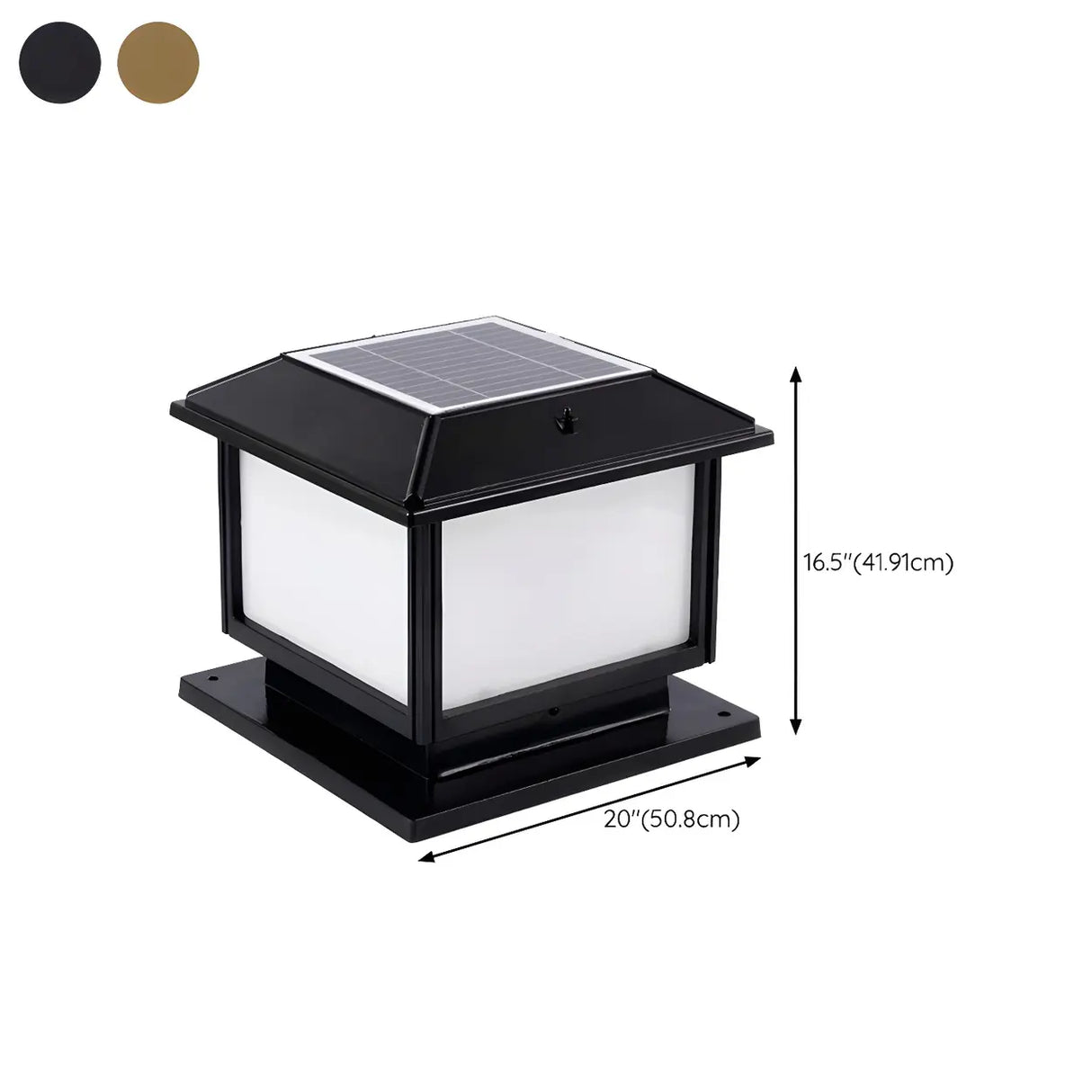 Vintage Simple Square Metal Outdoor Solar Garden Lamp 