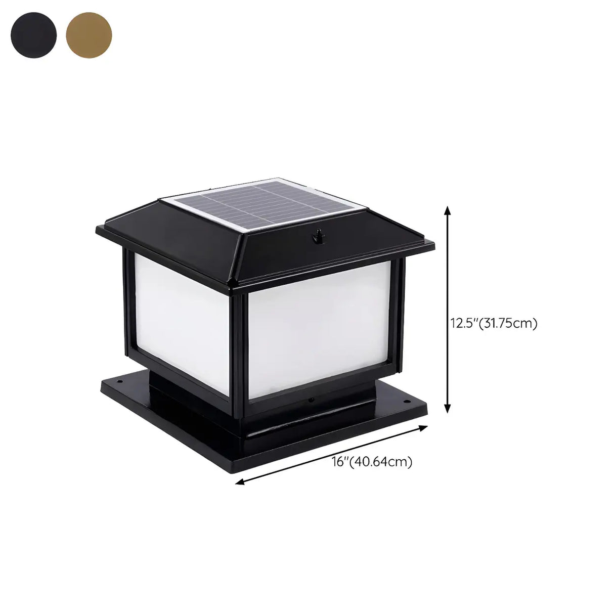 Vintage Simple Square Metal Outdoor Solar Garden Lamp Image - 14