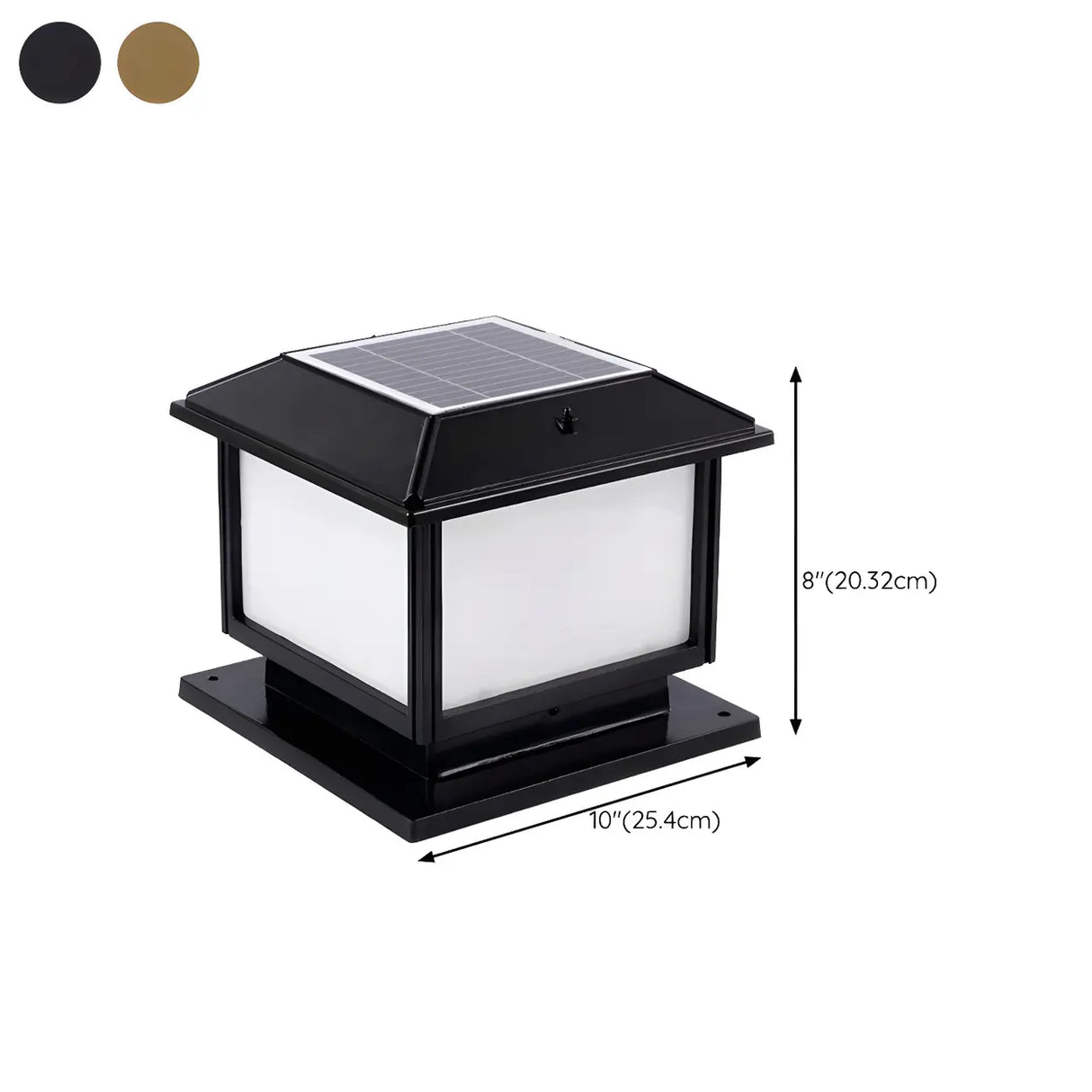 Vintage Simple Square Metal Outdoor Solar Garden Lamp Image - 16