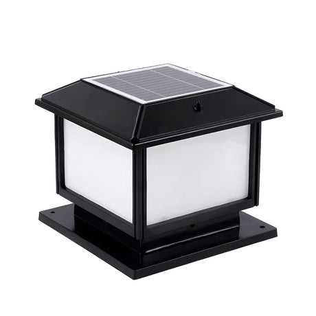 Vintage Simple Square Metal Outdoor Solar Garden Lamp Image - 2