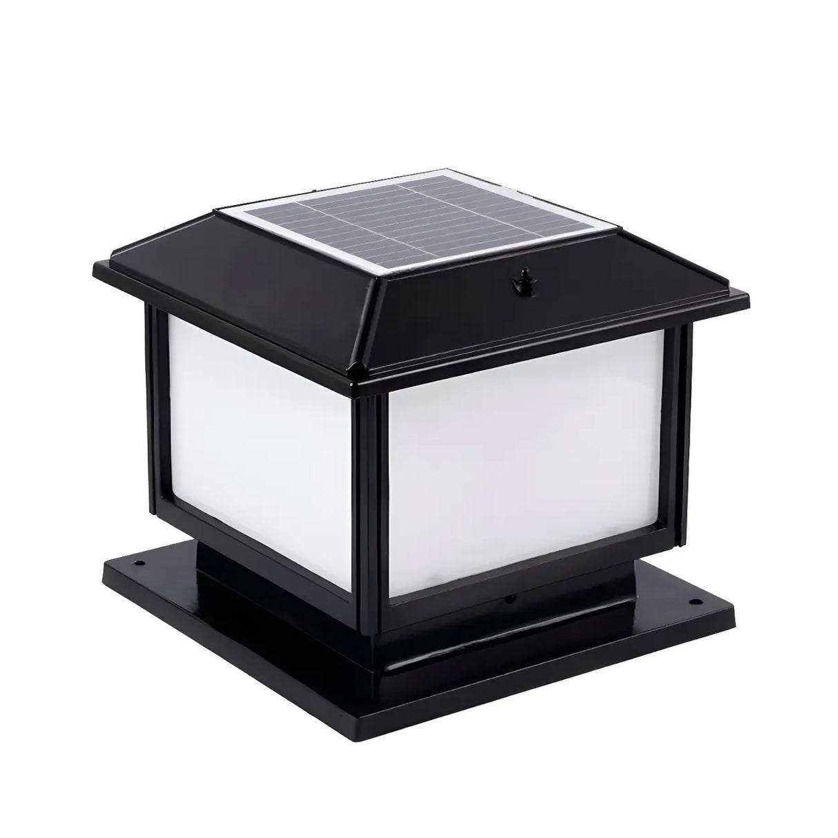 Vintage Simple Square Metal Outdoor Solar Garden Lamp Image - 7