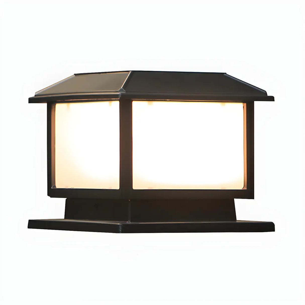 Vintage Simple Square Metal Outdoor Solar Garden Lamp Image - 8