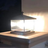 Vintage Solar Glass Outdoor Lantern Table Lamp Bronze Image - 11
