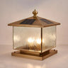 Vintage Solar Glass Outdoor Lantern Table Lamp Bronze Image - 2