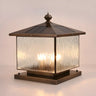 Vintage Solar Glass Outdoor Lantern Table Lamp Bronze Image - 3
