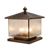 Vintage Solar Glass Outdoor Lantern Table Lamp Bronze Image - 7