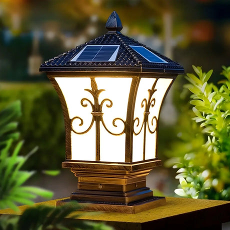 Vintage Solar Lantern Garden Decor Outdoor Table Lamp Image - 1