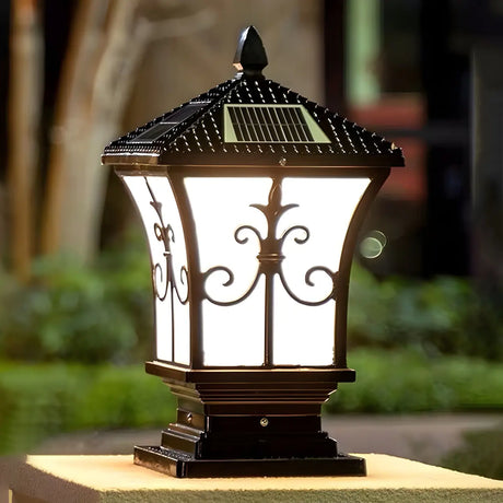 Vintage Solar Lantern Garden Decor Outdoor Table Lamp Image - 2