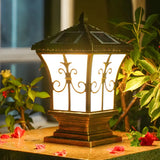Vintage Solar Lantern Metal Outdoor Garden Table Lamp Image - 14