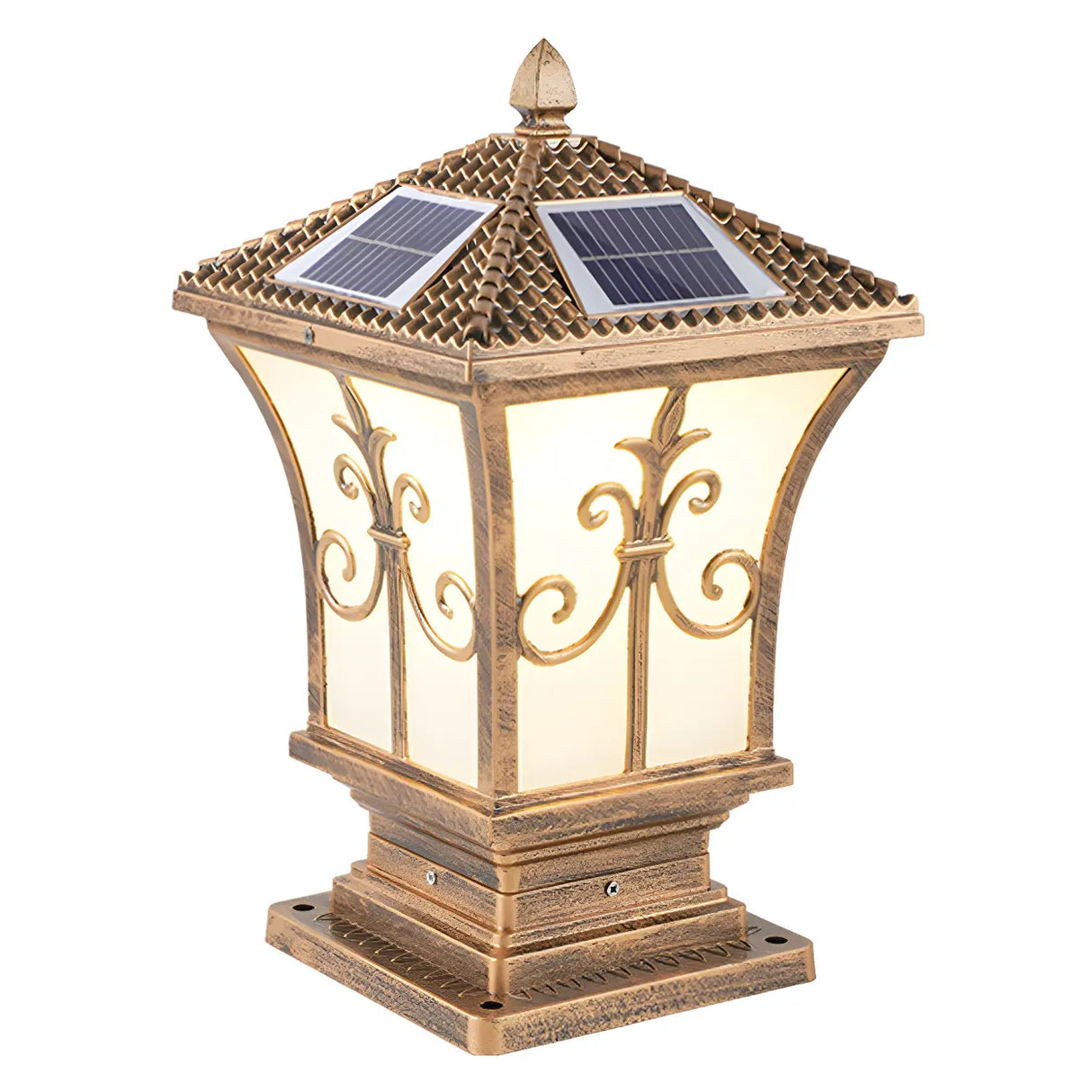 Vintage Solar Lantern Metal Outdoor Garden Table Lamp Image - 3