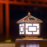 Vintage Solar Lantern Metal Outdoor Patio Table Lamp Image - 10