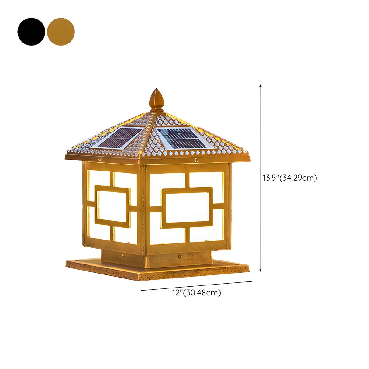 Vintage Solar Lantern Metal Outdoor Patio Table Lamp Image - 14