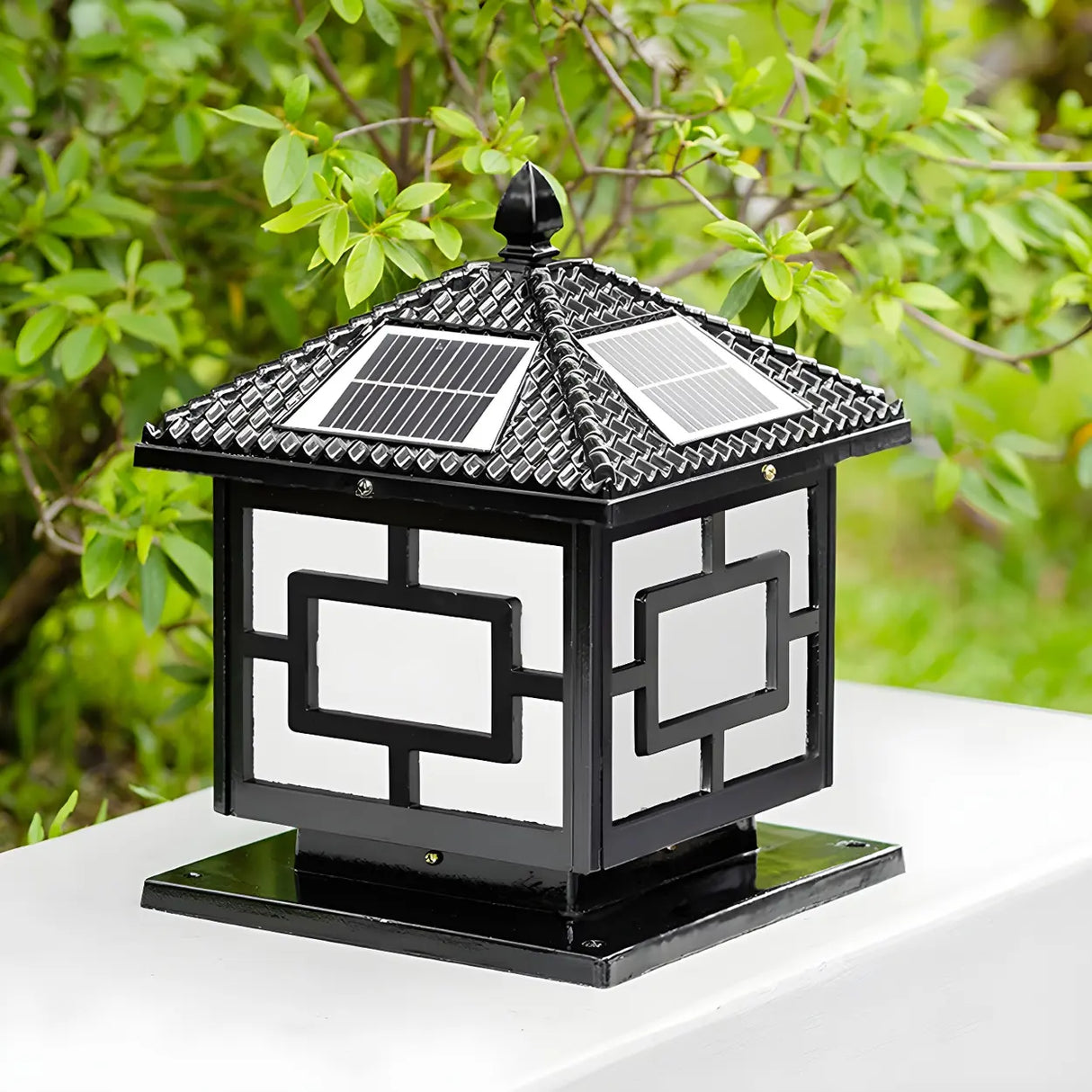 Vintage Solar Lantern Metal Outdoor Patio Table Lamp Image - 4