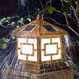 Vintage Solar Lantern Metal Outdoor Patio Table Lamp Image - 6