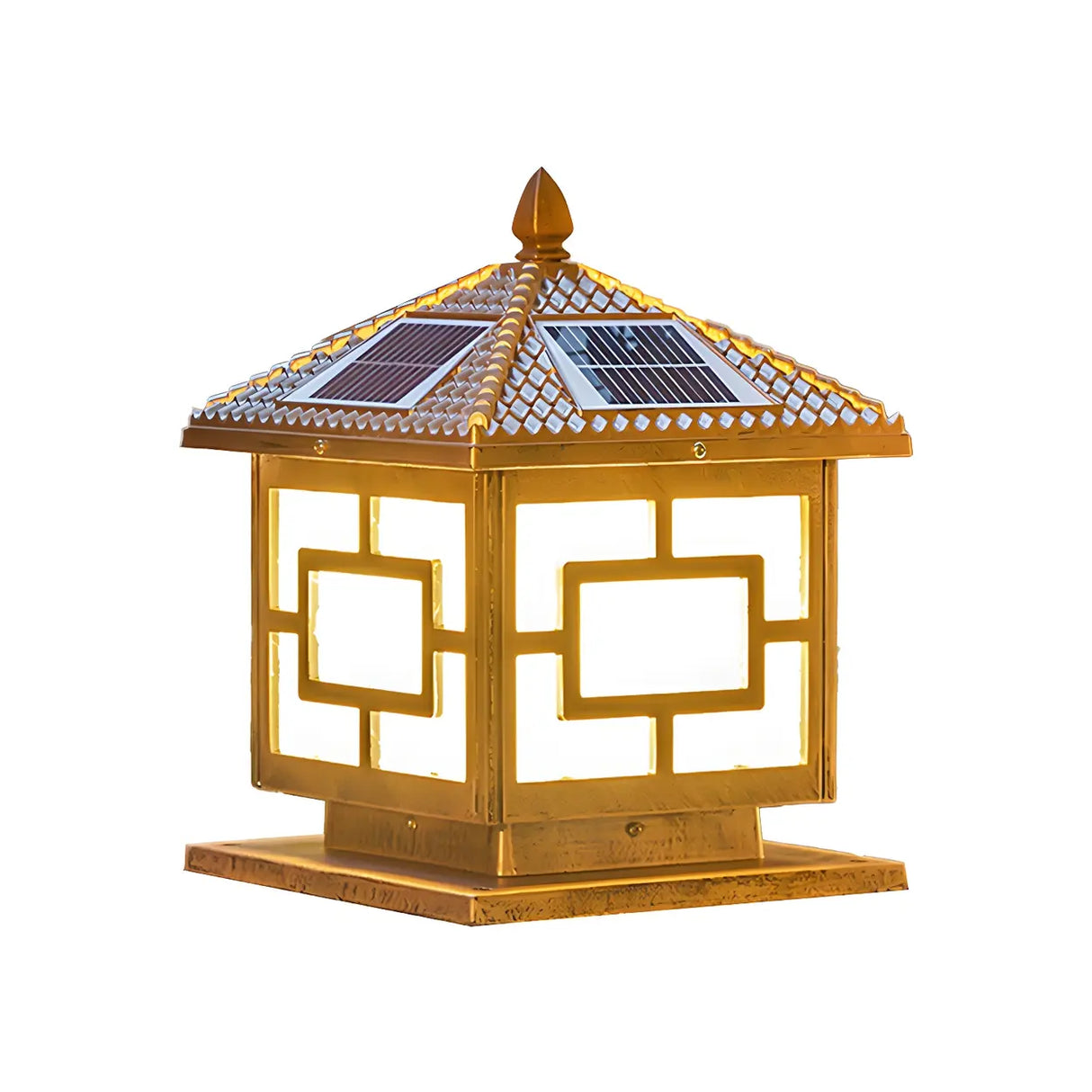 Vintage Solar Lantern Metal Outdoor Patio Table Lamp Image - 7