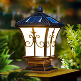 Vintage Solar Lantern Outdoor Garden Column Light Image - 1