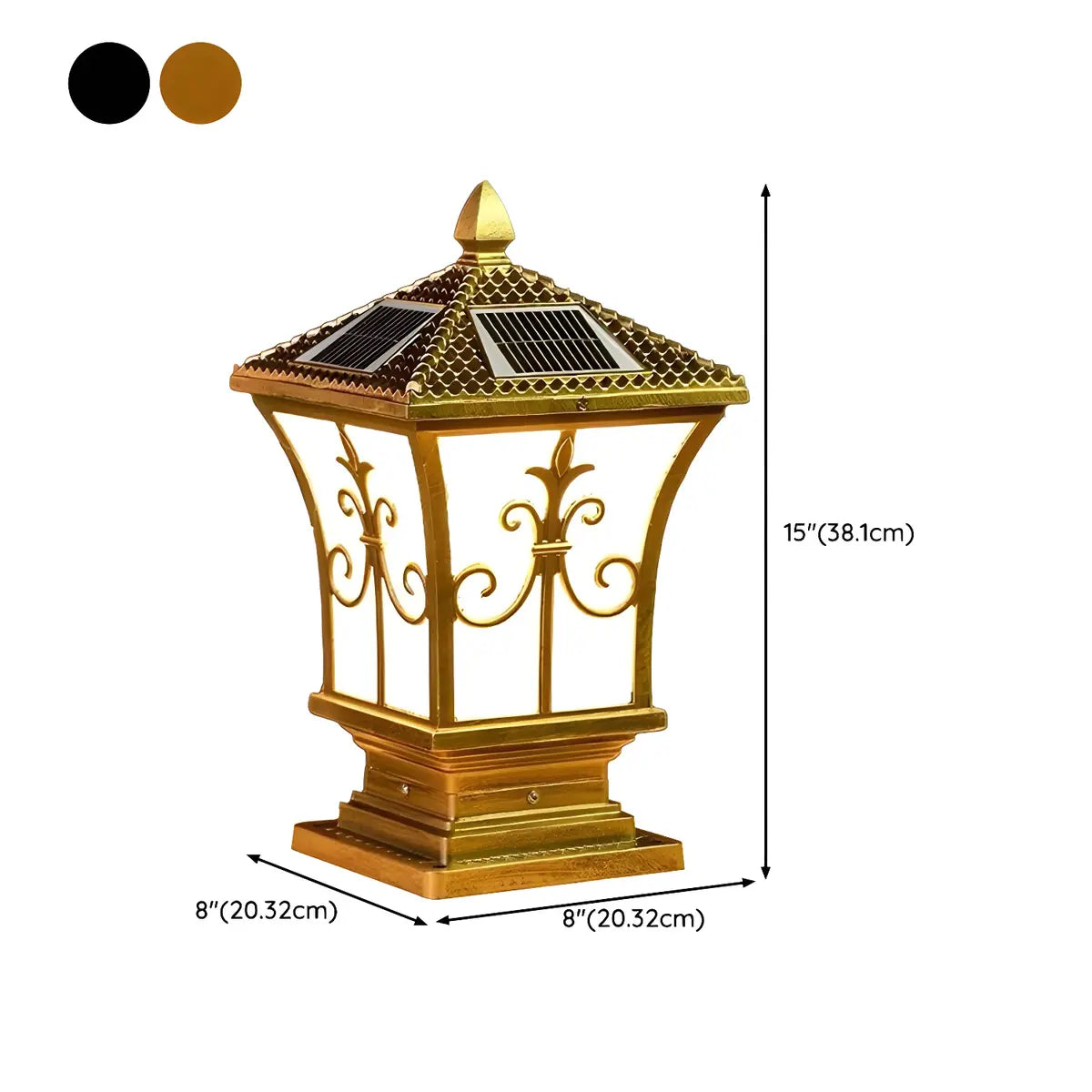 Vintage Solar Lantern Outdoor Garden Column Light 