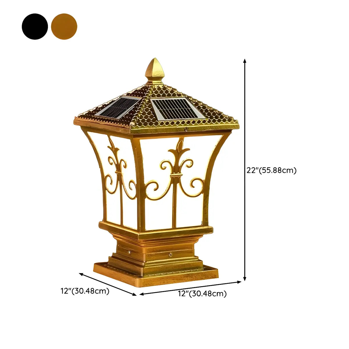 Vintage Solar Lantern Outdoor Garden Column Light Image - 16