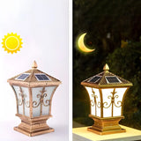 Vintage Solar Lantern Outdoor Garden Column Light Image - 3