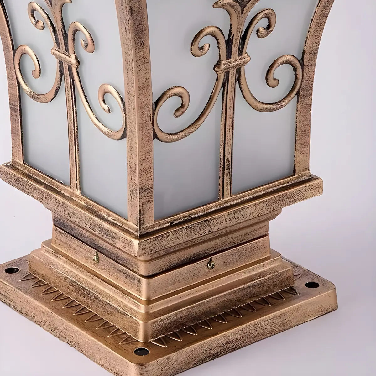 Vintage Solar Lantern Outdoor Garden Column Light Image - 8