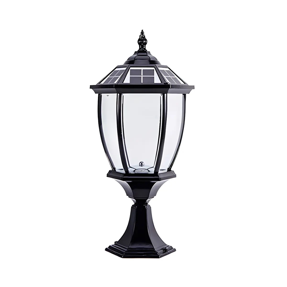 Vintage Solar Lantern Outdoor Garden Column Light Gold Image - 7