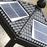 Vintage Solar Lantern Square Metal Outdoor Post Light Image - 10