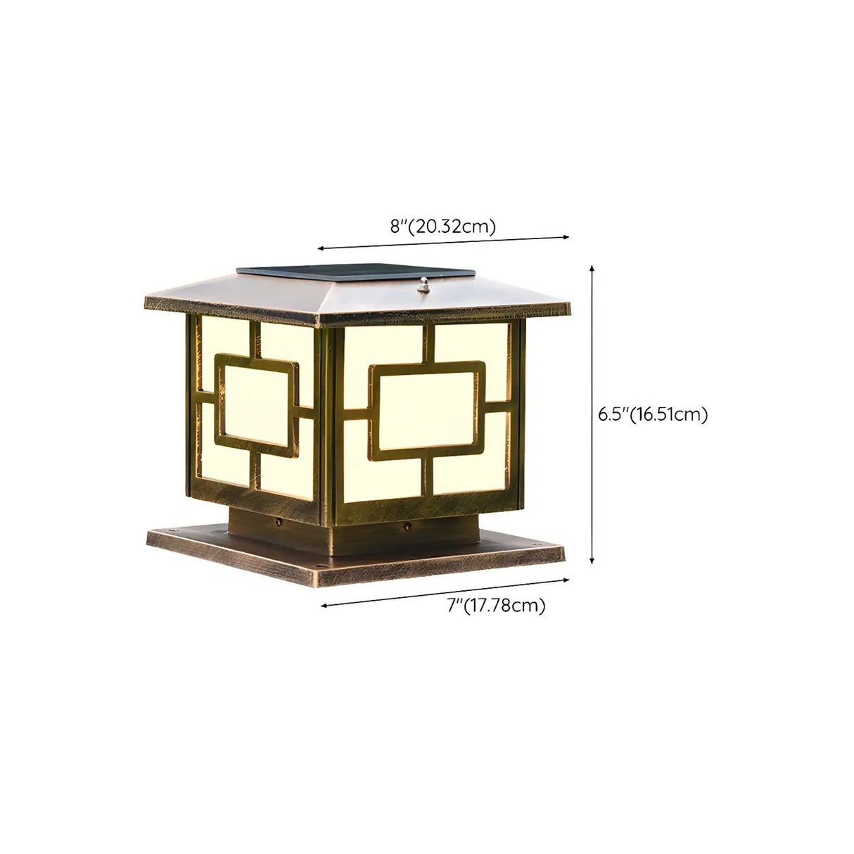 Vintage Solar-Powered Lantern Metal Outdoor Table Lamp 