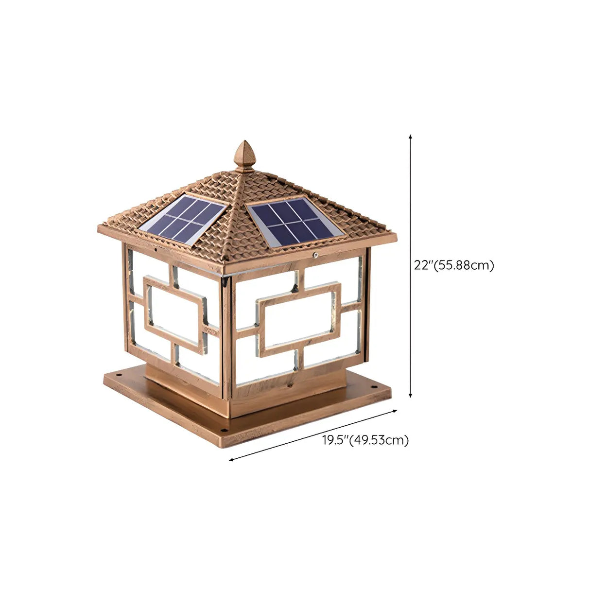 Vintage Solar-Powered Lantern Metal Outdoor Table Lamp Image - 24