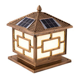 Vintage Solar-Powered Lantern Metal Outdoor Table Lamp Image - 7