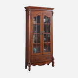 Vintage Solid Wood 2-Door Cabinet Organizer Bookcase Image - 6