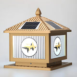 Vintage Square Chic Pattern Metal Solar Outdoor Lamp Image - 12