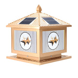 Vintage Square Chic Pattern Metal Solar Outdoor Lamp Image - 3