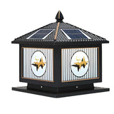 Vintage Square Chic Pattern Metal Solar Outdoor Lamp Image - 7