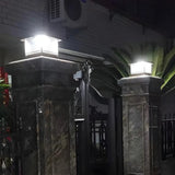Vintage Square Glass Outdoor Metal Lantern Pillar Light Image - 13