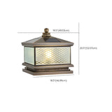 Vintage Square Glass Solar Lantern Bronze Outdoor Lamp Image - 16