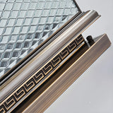 Vintage Square Glass Solar Lantern Bronze Outdoor Lamp Image - 7