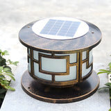 Vintage Square Metal Bronze Post Outdoor Table Lamp Image - 3