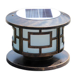 Vintage Square Metal Bronze Post Outdoor Table Lamp Image - 5