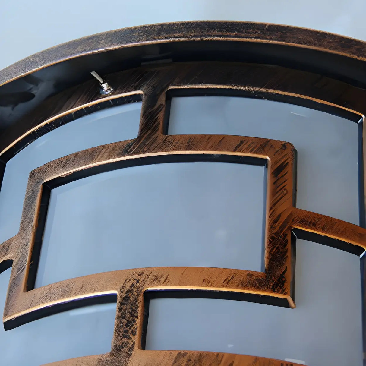 Vintage Square Metal Bronze Post Outdoor Table Lamp Image - 9
