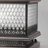 Vintage Square Metal Outdoor Post Table Lamp Bronze Image - 11