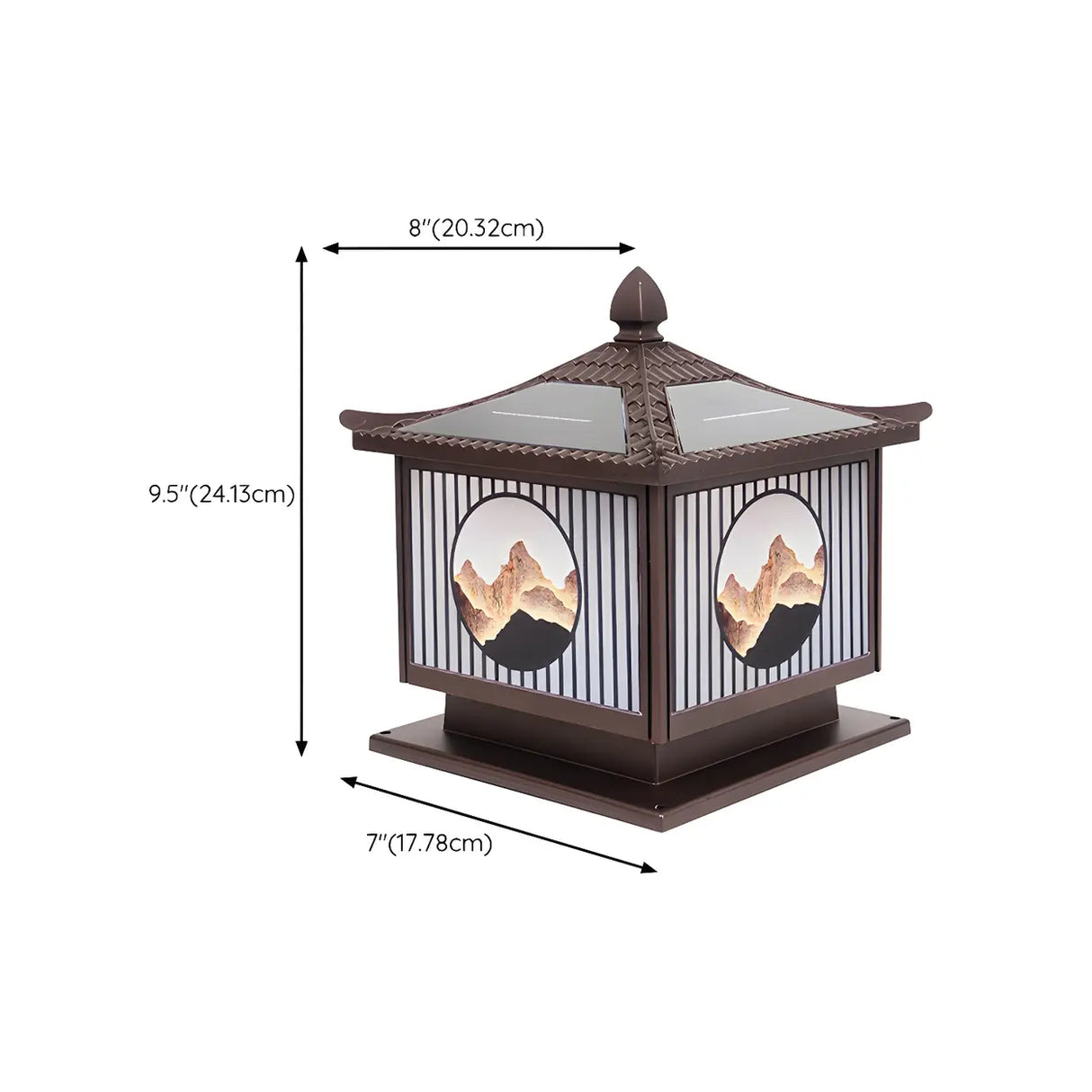 Vintage Square Metal Solar Garden Outdoor Lamp Bronze 