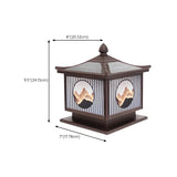 Vintage Square Metal Solar Garden Outdoor Lamp Bronze #size
