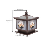 Vintage Square Metal Solar Garden Outdoor Lamp Bronze Image - 15