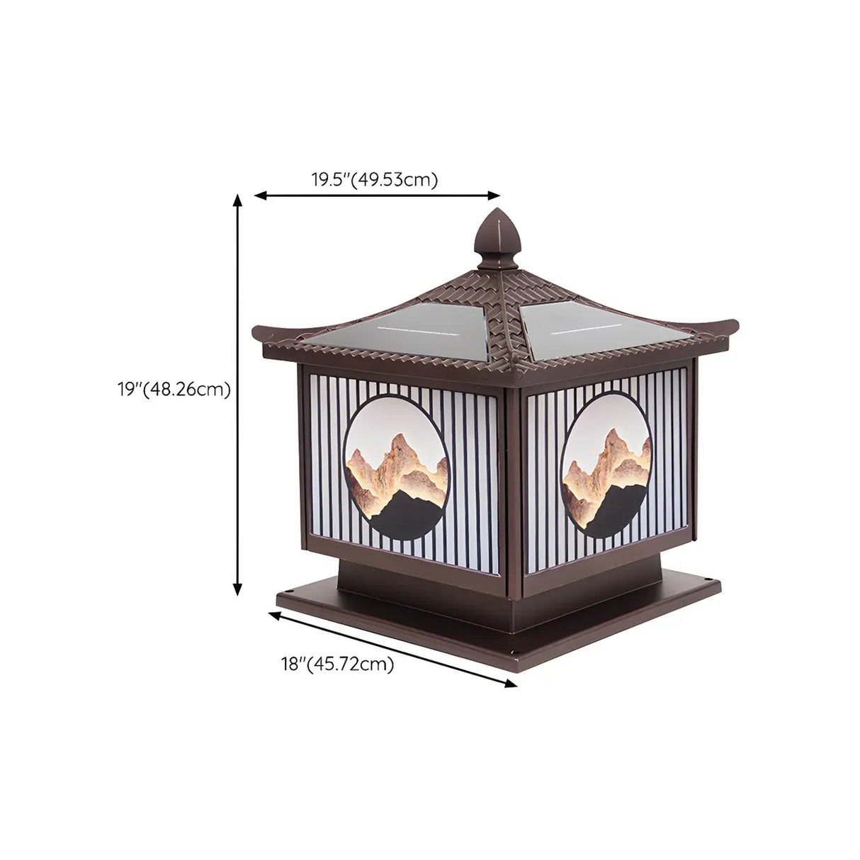 Vintage Square Metal Solar Garden Outdoor Lamp Bronze Image - 16
