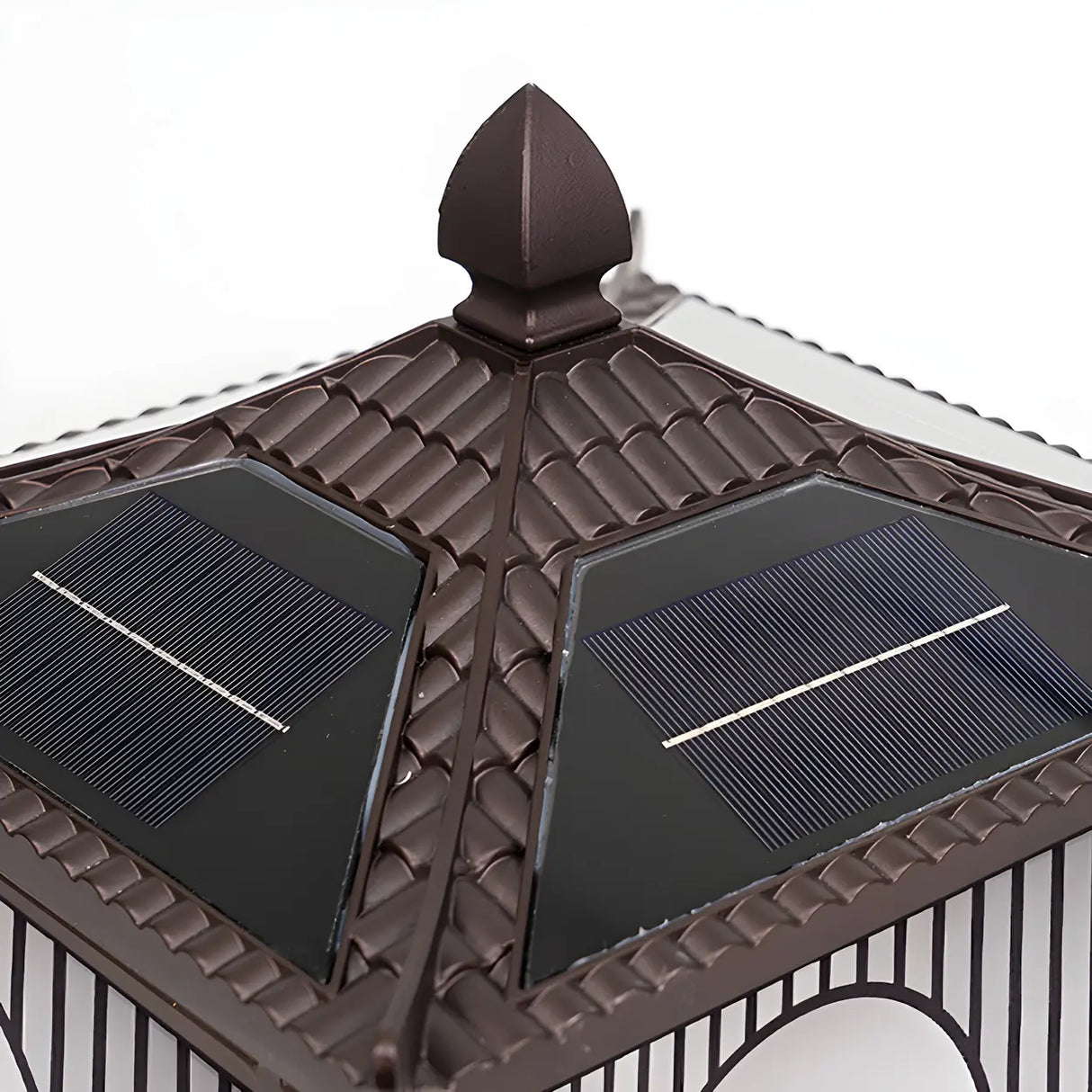 Vintage Square Metal Solar Garden Outdoor Lamp Bronze Image - 7