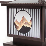 Vintage Square Metal Solar Garden Outdoor Lamp Bronze Image - 8